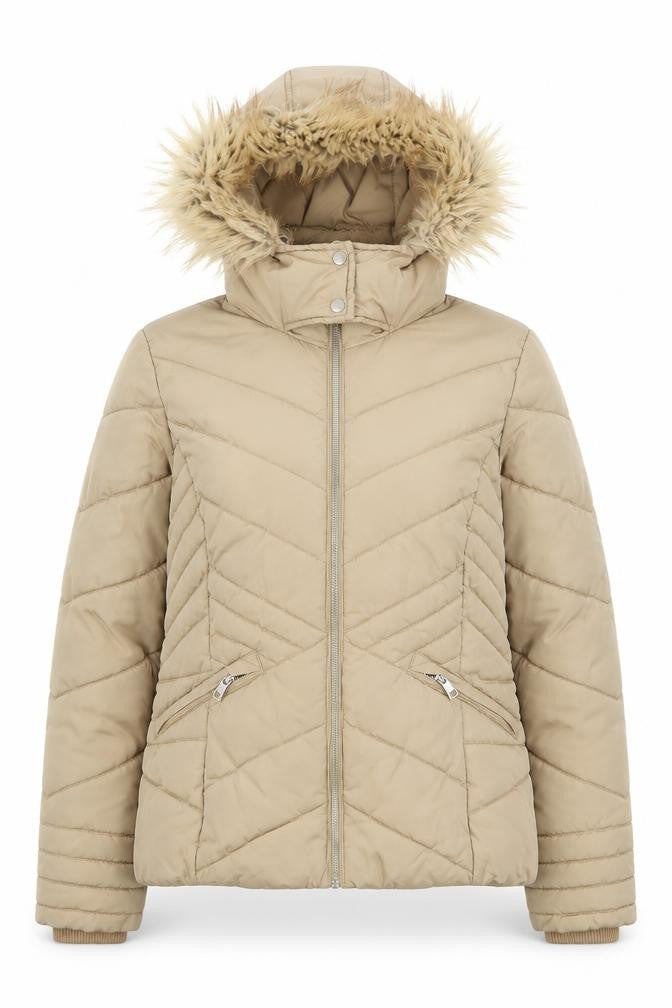 Womens UK Size M George Beige Puffer Jacket