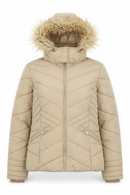 Womens UK Size M George Beige Puffer Jacket