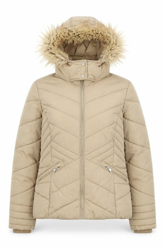 Womens UK Size M George Beige Puffer Jacket