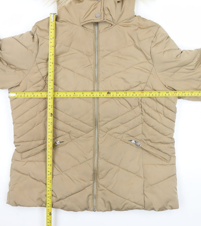 Womens UK Size M George Beige Puffer Jacket