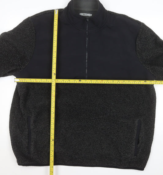 Tu Mens Grey 2XL Fleece 1/2 Zip Pullover Sweatshirt