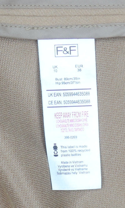 Womens UK Size 10 F&F Beige Blazer