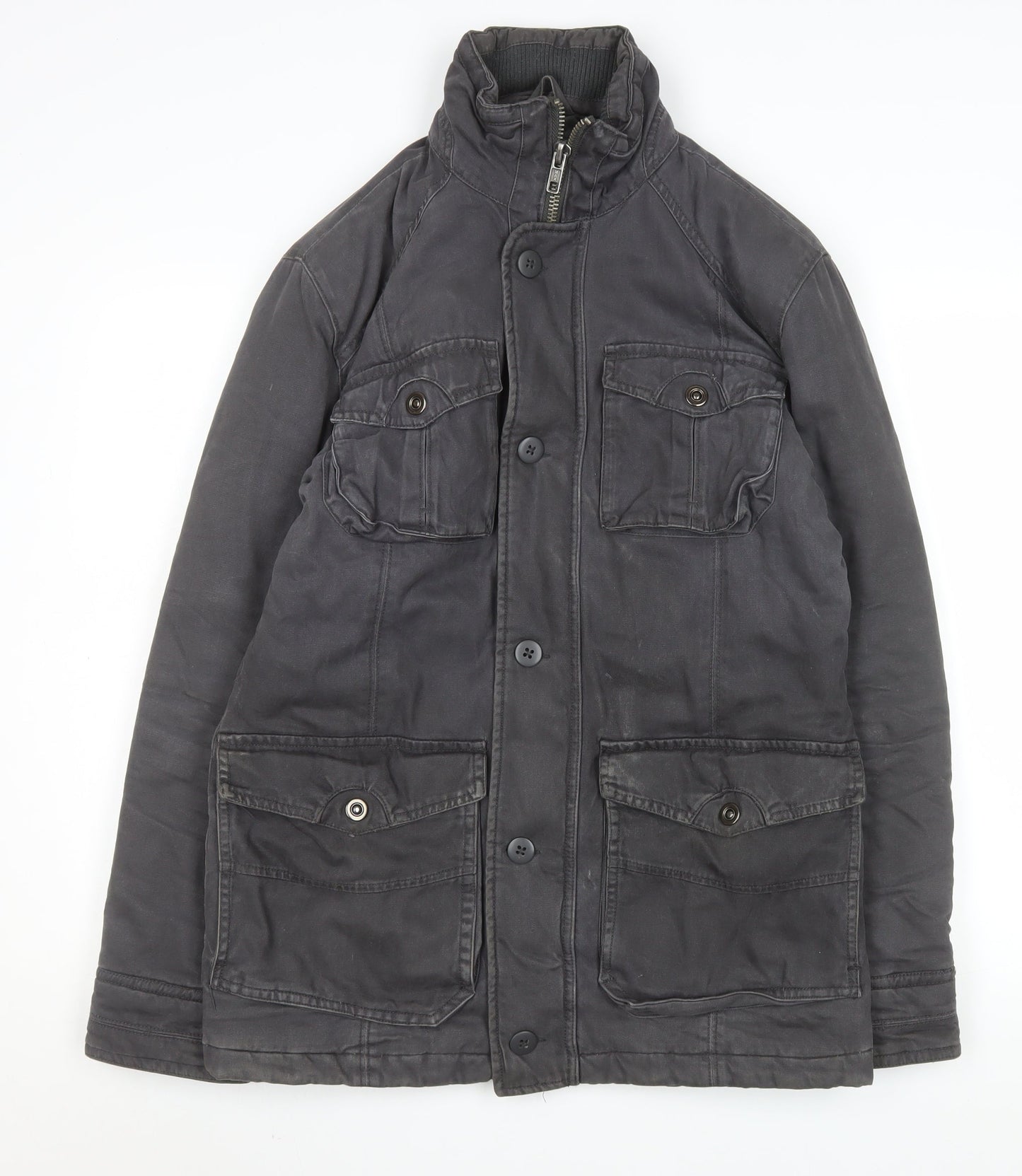 Mens UK Size S George Black Military Jacket