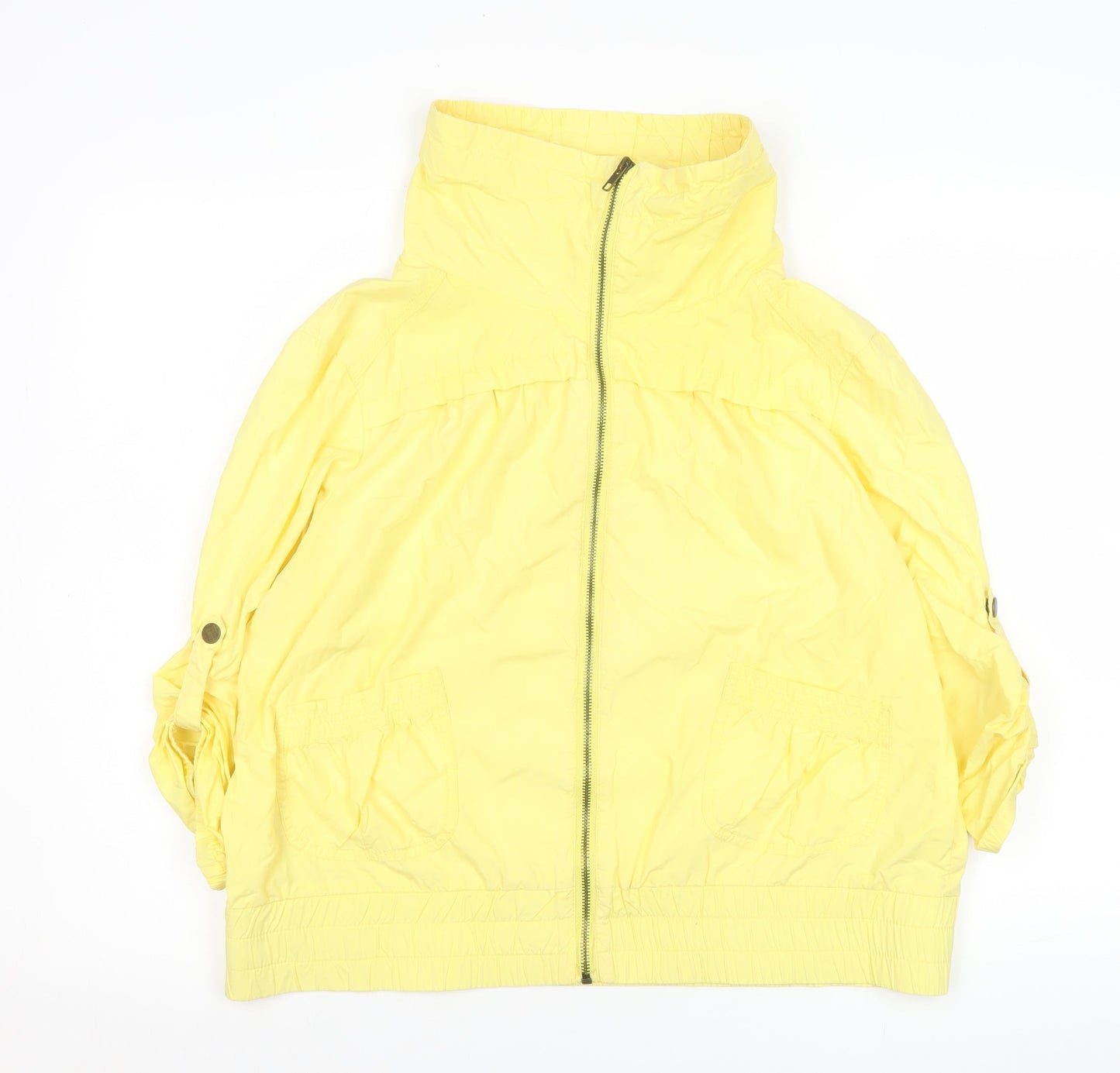 Womens UK Size 12 Papaya Yellow Windbreaker Coat
