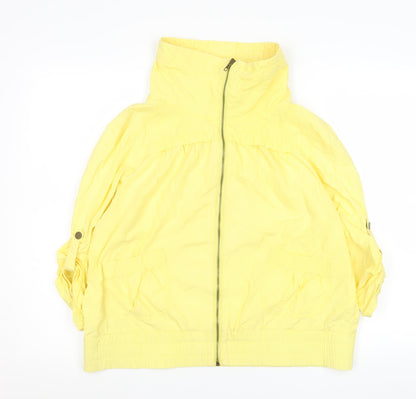 Womens UK Size 12 Papaya Yellow Windbreaker Coat