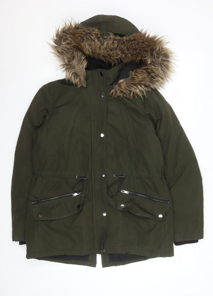 Womens UK Size S Primark Green Parka Coat