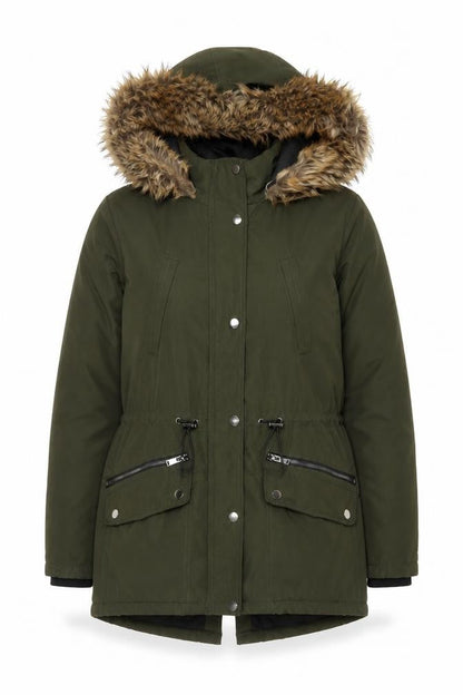 Womens UK Size S Primark Green Parka Coat