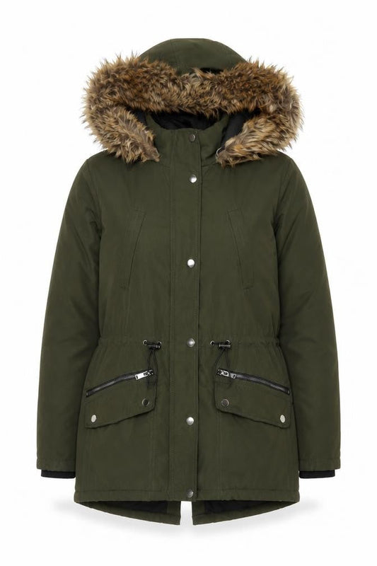 Womens UK Size S Primark Green Parka Coat