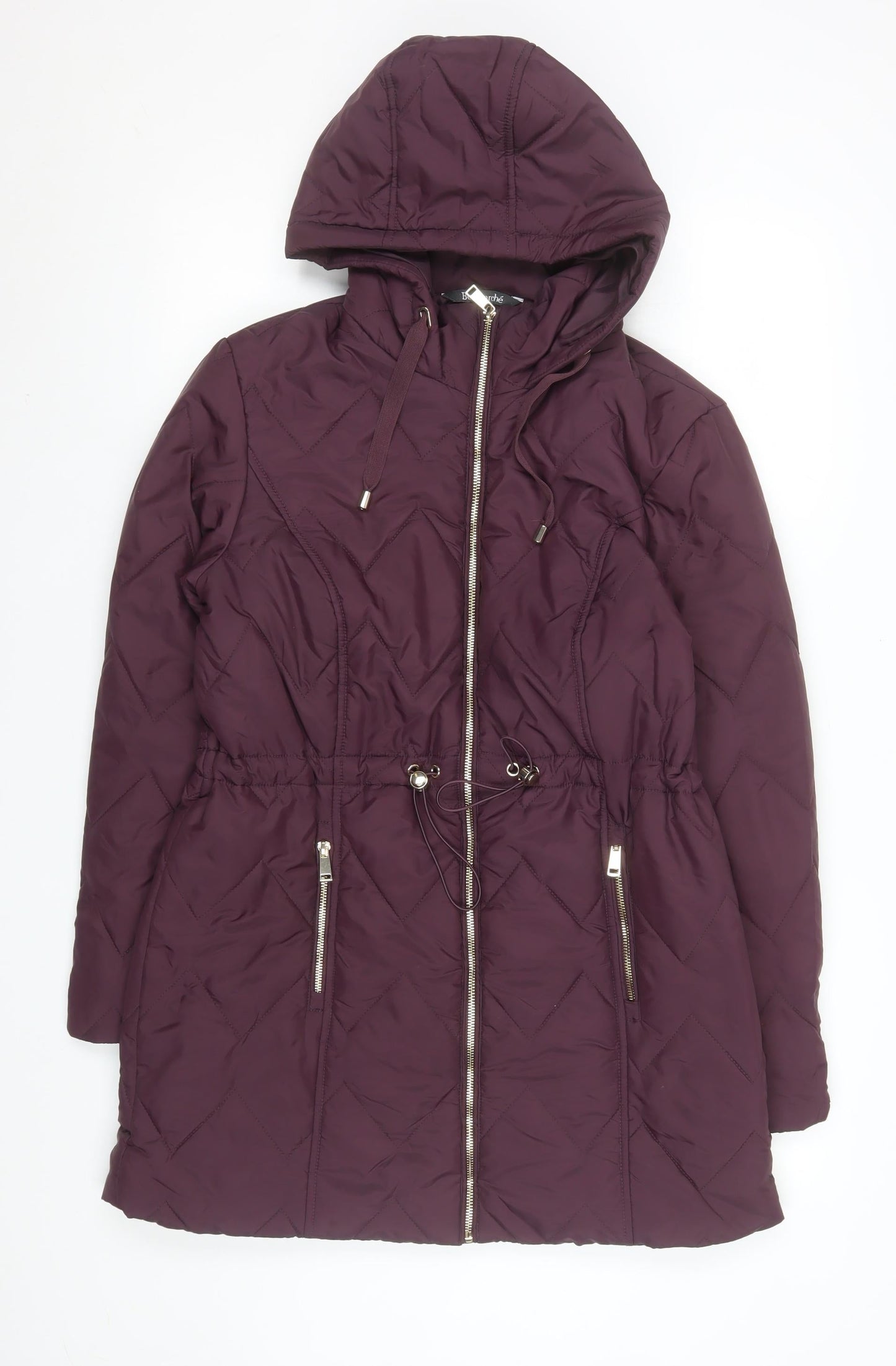 Womens UK Size 12 Bonmarché Purple Quilted Coat