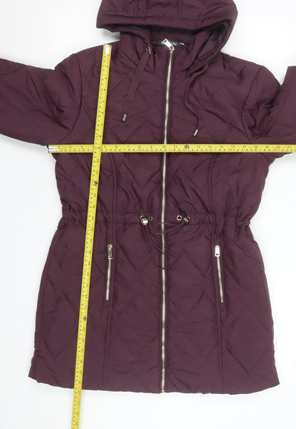 Womens UK Size 12 Bonmarché Purple Quilted Coat