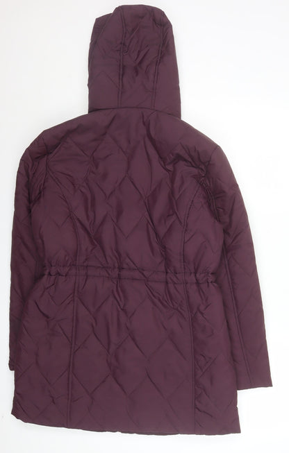 Womens UK Size 12 Bonmarché Purple Quilted Coat