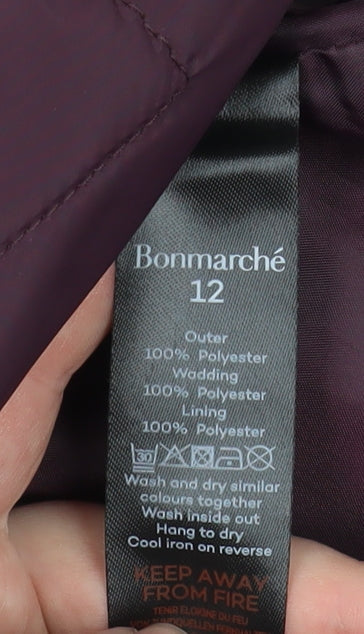 Womens UK Size 12 Bonmarché Purple Quilted Coat