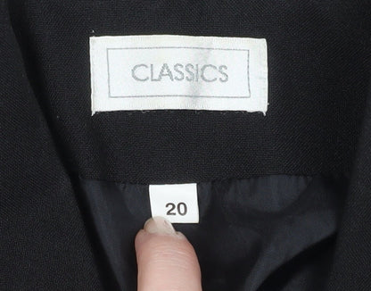 Womens UK Size 20 Classics Regular Black Blazer