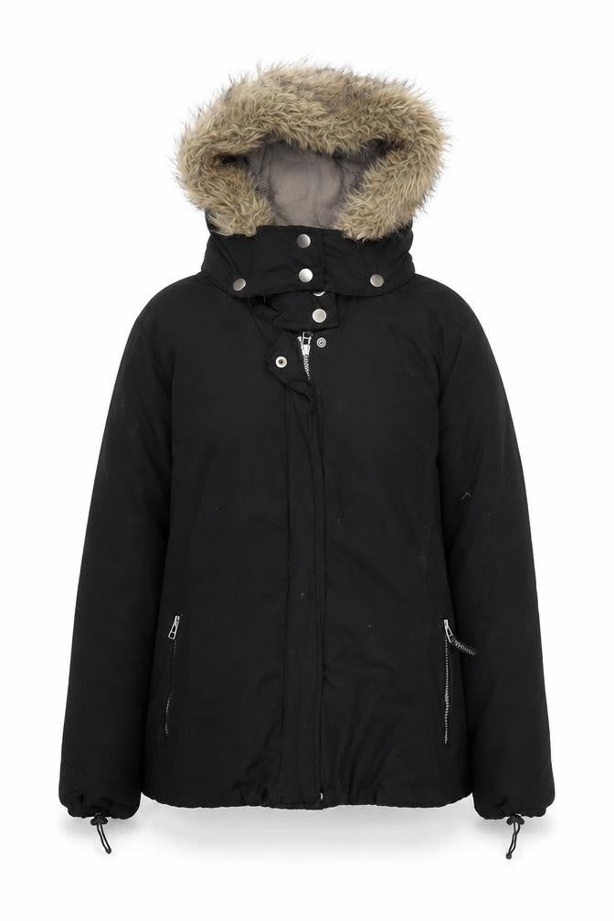 Womens UK Size 16 George Black Parka Coat