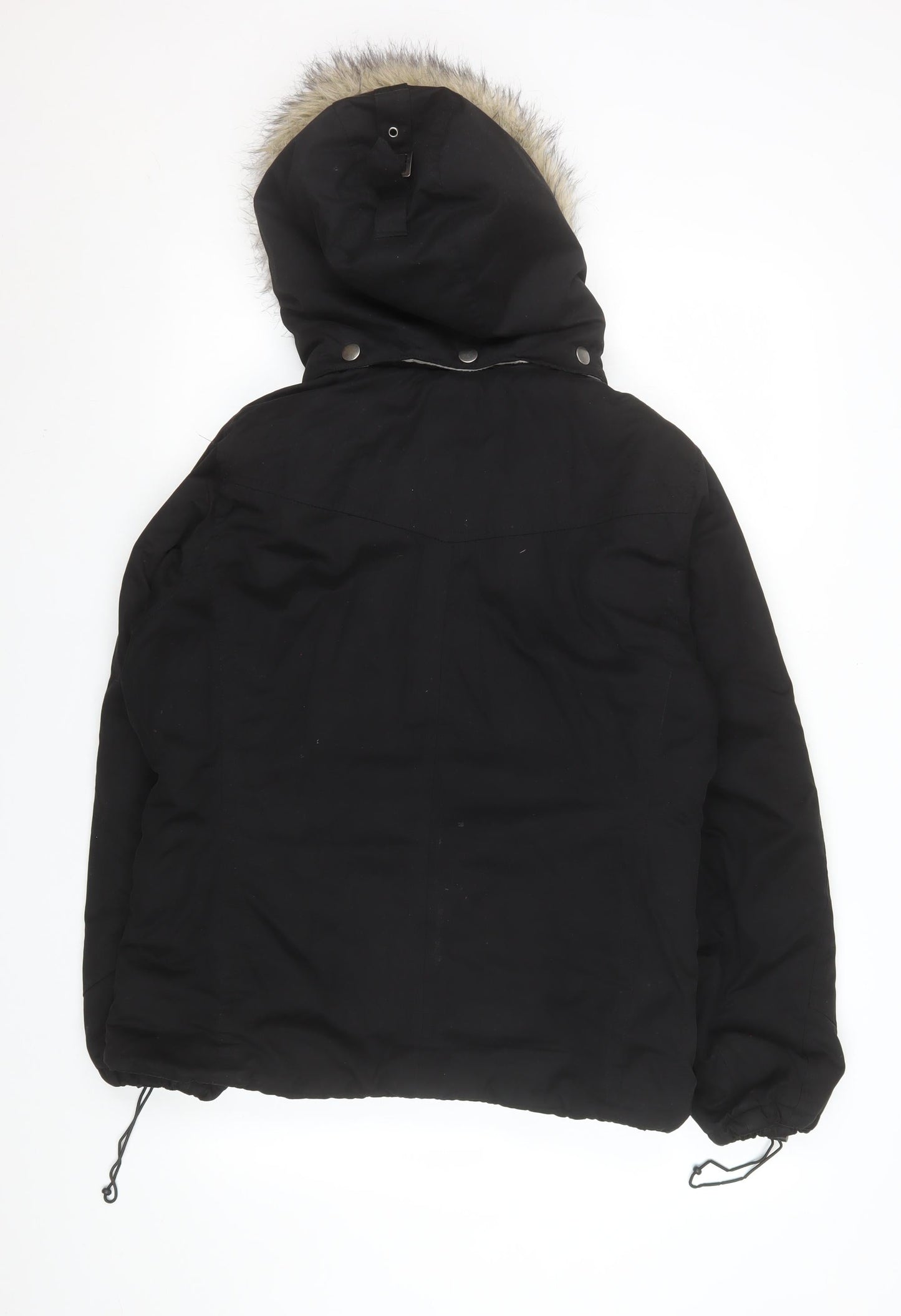 Womens UK Size 16 George Black Parka Coat