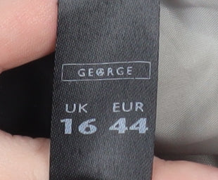 Womens UK Size 16 George Black Parka Coat