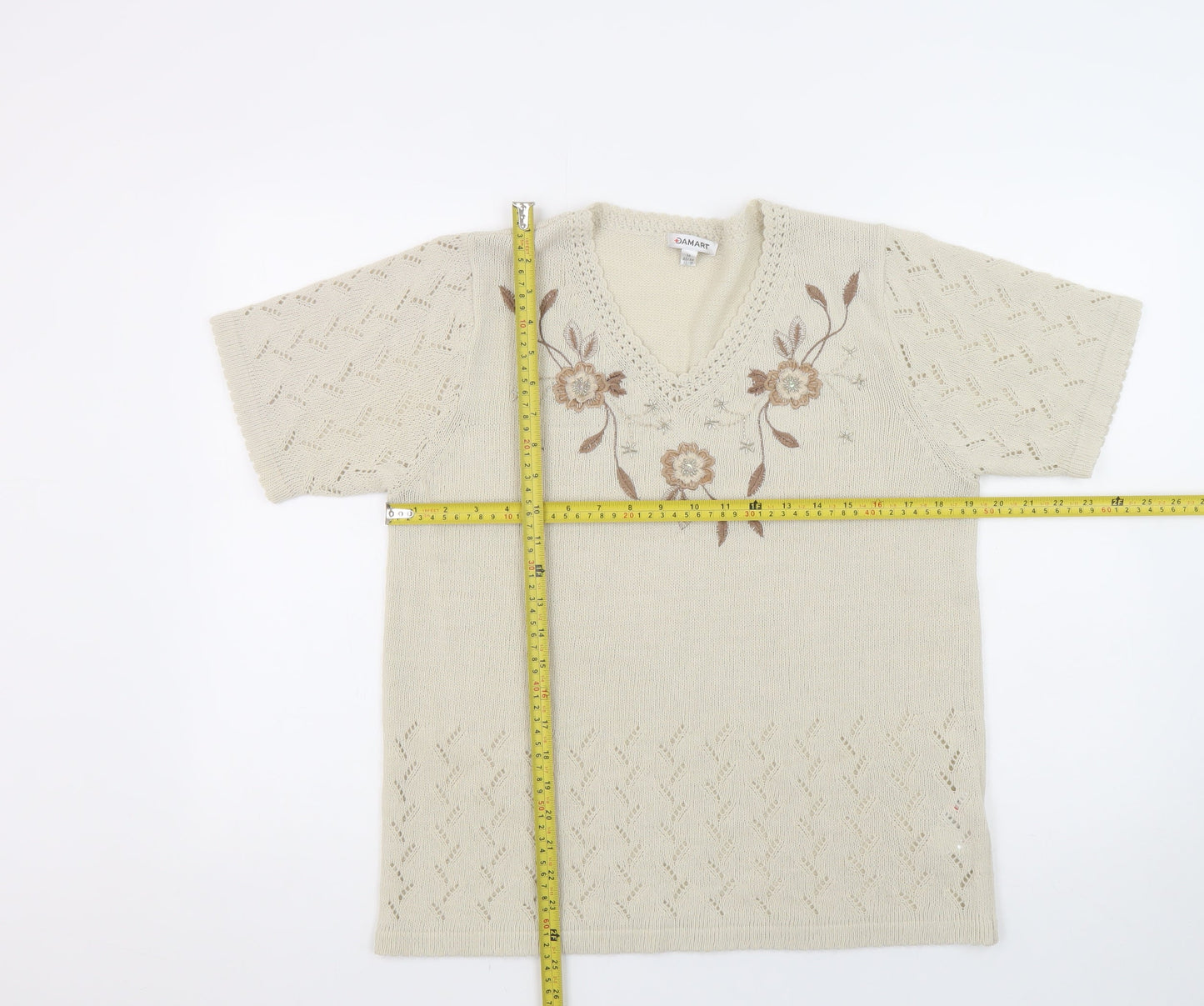 Womens UK Size 14 Damart Beige Pullover Jumper