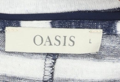 Womens UK Size L Oasis Blue Basic T-Shirt