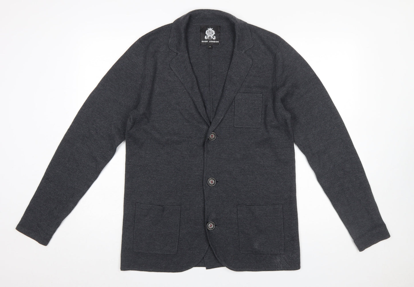 Mens UK Size M Guide London Grey Cardigan Jumper
