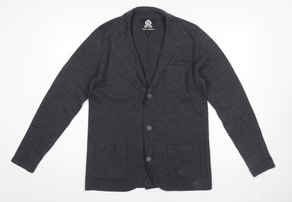 Mens UK Size M Guide London Grey Cardigan Jumper
