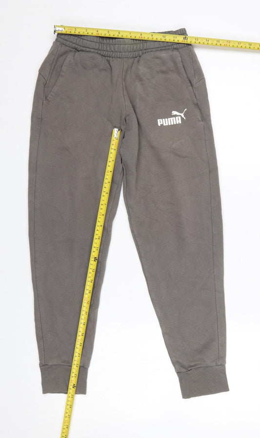 Womens UK Size XS PUMA Regular Fit Jogger Grey Trousers