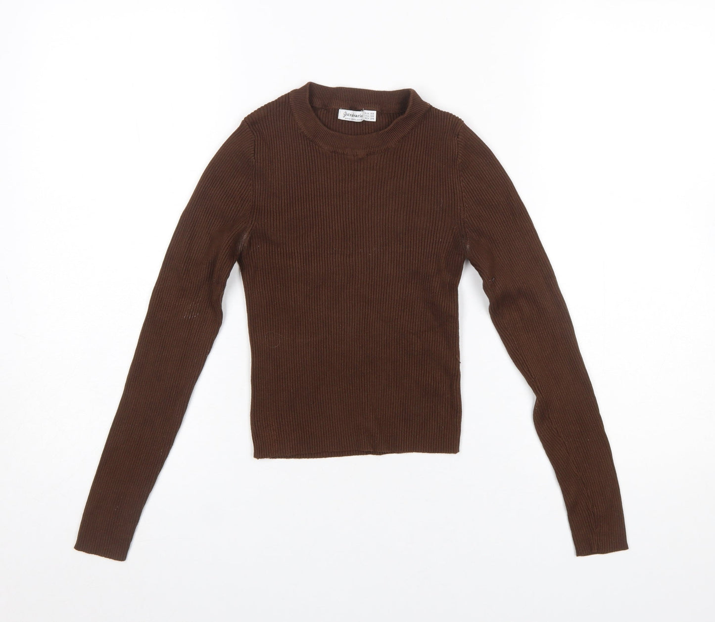 Womens UK Size XS Stradivarius Brown Pullover Jumper