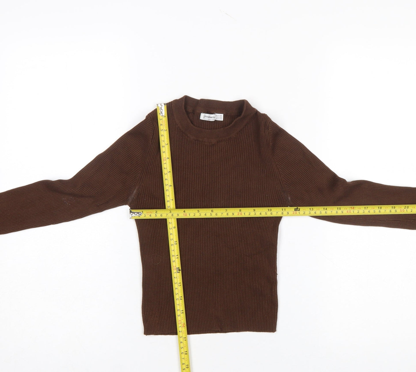 Womens UK Size XS Stradivarius Brown Pullover Jumper