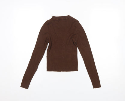 Womens UK Size XS Stradivarius Brown Pullover Jumper