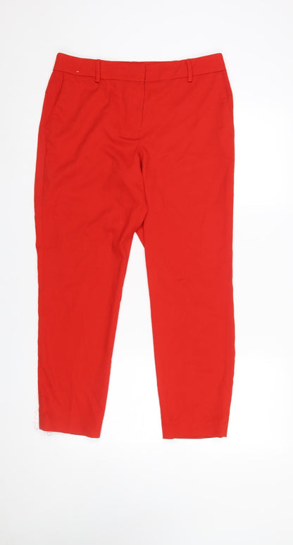 Womens UK Size 12 NEXT Regular Fit Ankle Red Trousers