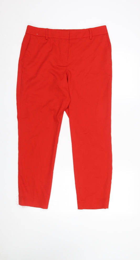 Womens UK Size 12 NEXT Regular Fit Ankle Red Trousers