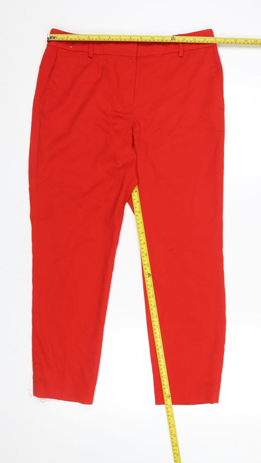 Womens UK Size 12 NEXT Regular Fit Ankle Red Trousers