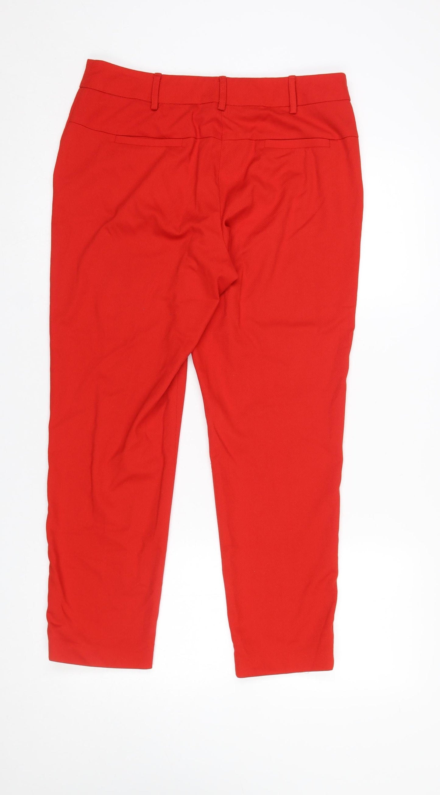 Womens UK Size 12 NEXT Regular Fit Ankle Red Trousers