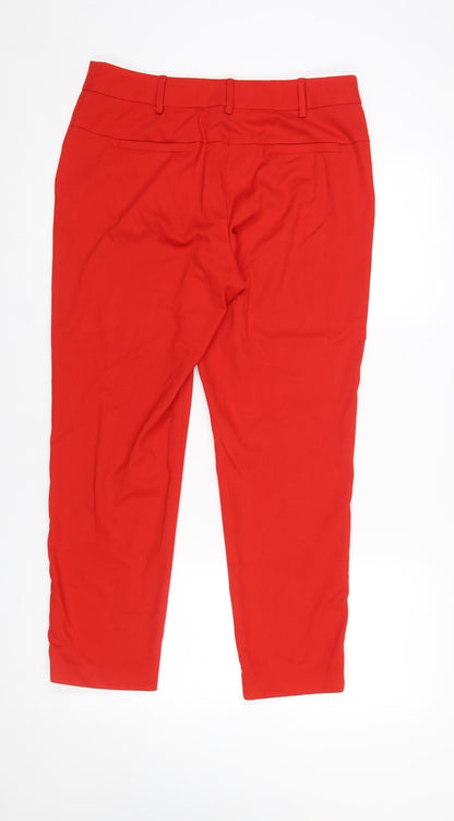 Womens UK Size 12 NEXT Regular Fit Ankle Red Trousers