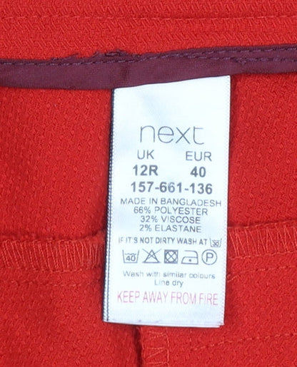 Womens UK Size 12 NEXT Regular Fit Ankle Red Trousers
