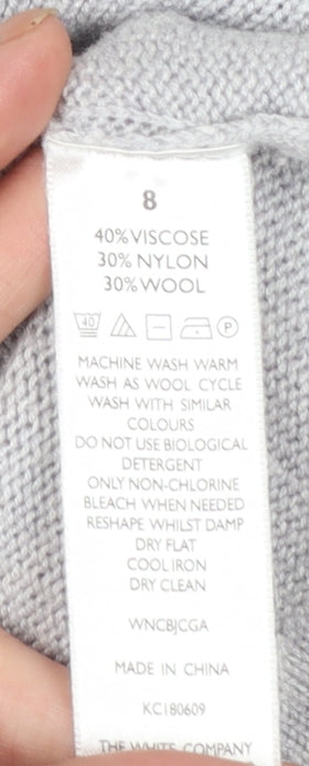 Womens UK Size 8 The White Company Grey Pullover Jumper