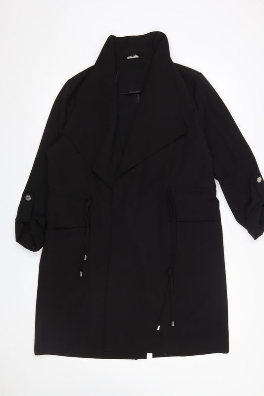 Womens UK Size 14 Star by Julien Macdonald Black Overcoat