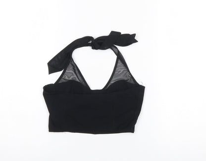 Womens UK Size M Bershka Black Cropped Tank