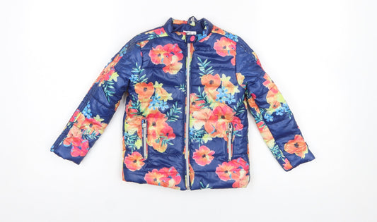 Pepco Girls Multicoloured Floral Puffer Jacket Coat 3-4 Years Polyester