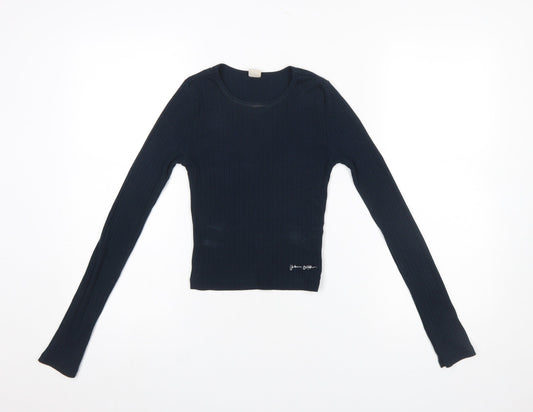 Womens UK Size XS Urban Outfitters Black Cropped T-Shirt