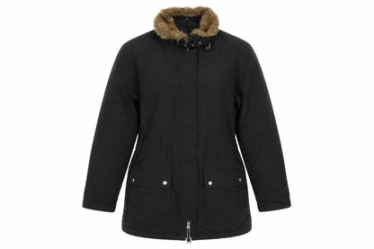 Womens UK Size M Lands' End Black Parka Coat
