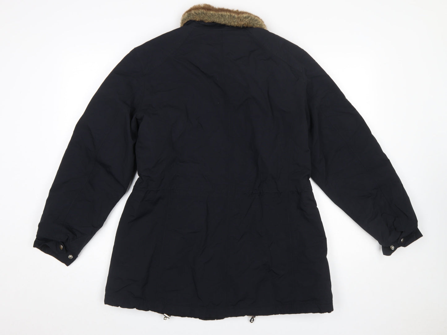 Womens UK Size M Lands' End Black Parka Coat