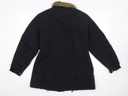 Womens UK Size M Lands' End Black Parka Coat
