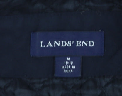Womens UK Size M Lands' End Black Parka Coat