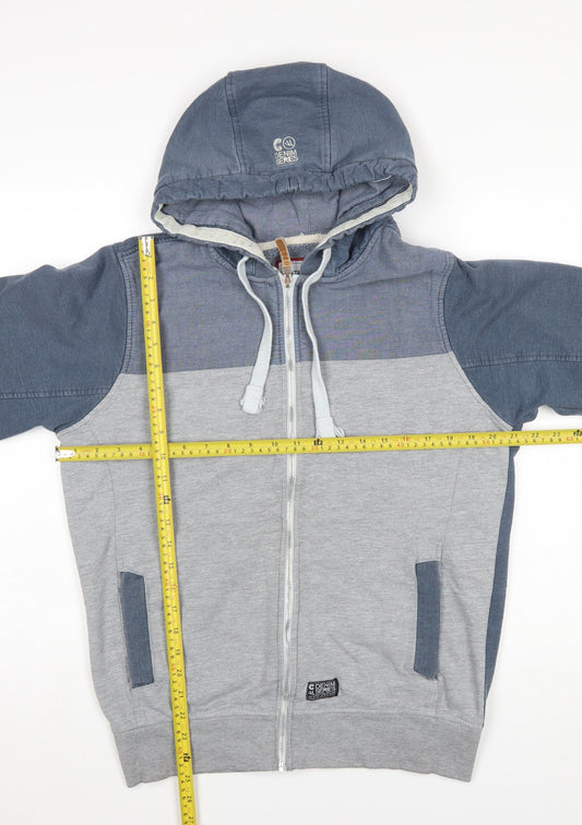 Mens UK Size M CENTERED Grey Full Zip Hoodie
