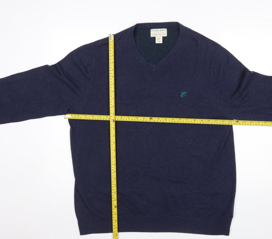 Mens UK Size XL Racing Green Blue Pullover Jumper
