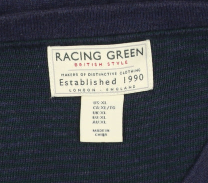 Mens UK Size XL Racing Green Blue Pullover Jumper