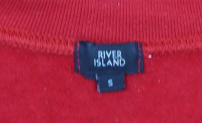 Womens UK Size S River Island Red Pullover Sweatshirt