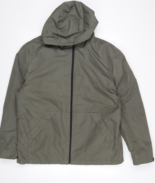 Mens UK Size 2XL Primark Green Windbreaker Coat