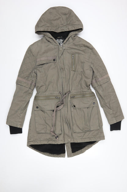 Womens UK Size 10 Label Lab Green Parka Coat