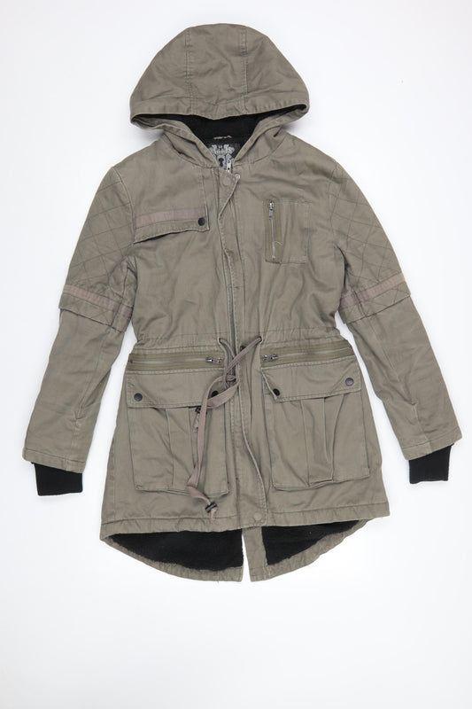 Womens UK Size 10 Label Lab Green Parka Coat